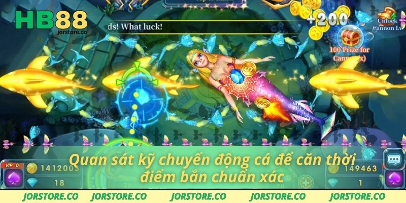Happy Fishing Tại HB88 - Nơi Cá Cược Bắn Cá Lên Ngôi Quan sát kỹ chuyển động cá để căn thời điểm bắn chuẩn xác